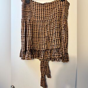 Woman’s Free People Stylish Brown Patterned Skirt size xl
